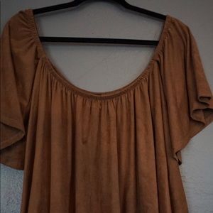 Off the shoulder suede top